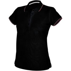 Kariban Womens/Ladies Contrast Polo Shirt / Black